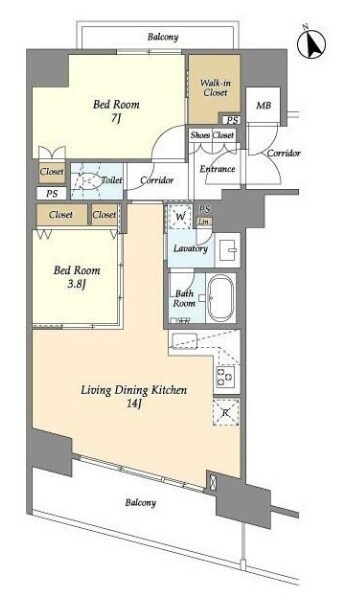 田町駅 徒歩12分 7階の物件間取画像