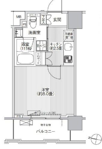 コスモグランス南品川の物件間取画像