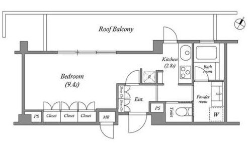 広尾駅 徒歩5分 4階の物件間取画像