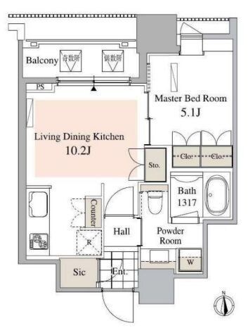 新馬場駅 徒歩4分 5階の物件間取画像