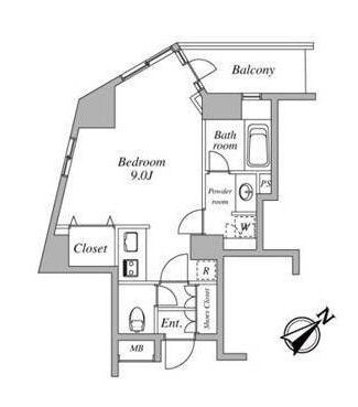 六本木一丁目駅 徒歩4分 12階の物件間取画像