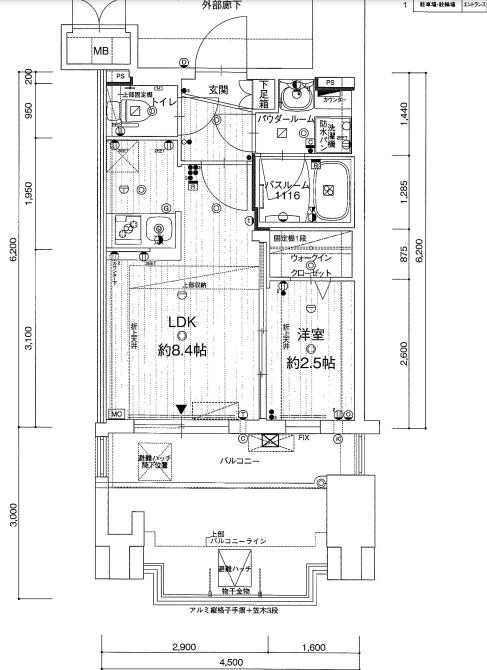 グランフォーレプライム六本松Ⅱの物件間取画像