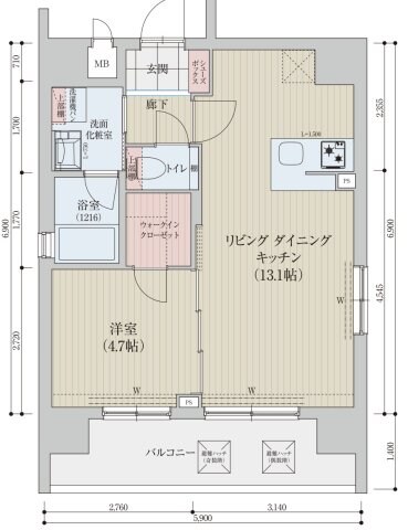 ベラジオ京都河原町Ⅱの物件間取画像