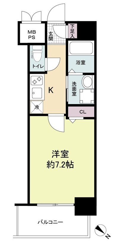 グランカーサ渡辺通（旧：パルティール渡辺通）の物件間取画像