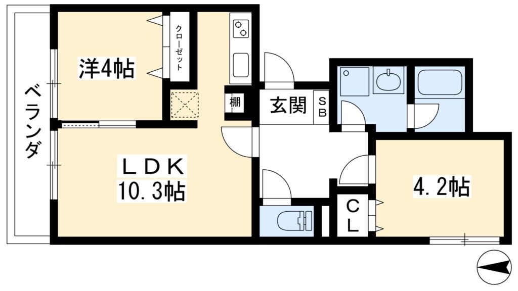 ヴィラ北白川の物件間取画像