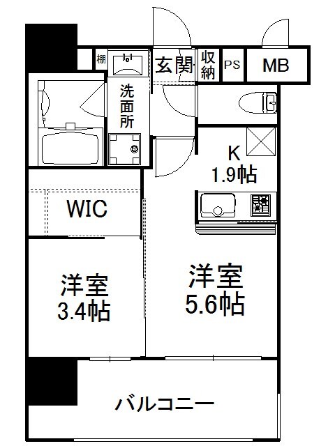 エンクレスト薬院NOBLEの物件間取画像