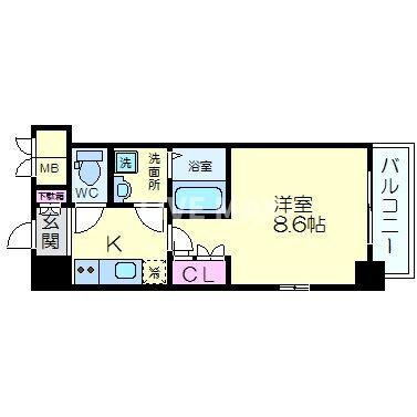 エスリード烏丸五条駅前の物件間取画像