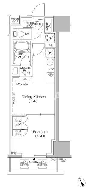 ザ・パークハビオ日本橋茅場町の物件間取画像