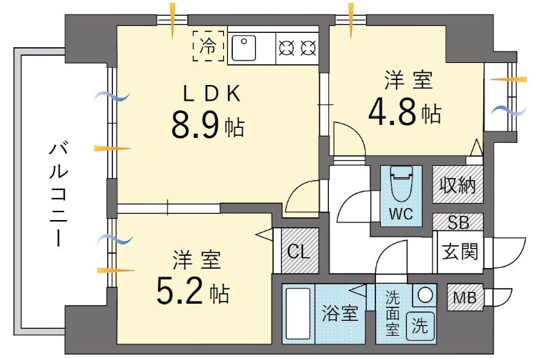 ウイングコートＦ館の物件間取画像