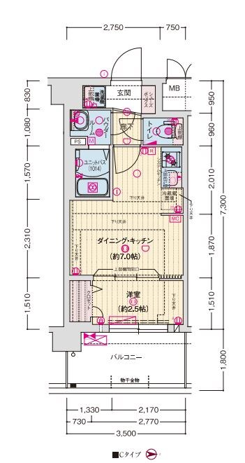 ソルテラス京都勧進橋PARK SIDEの物件間取画像