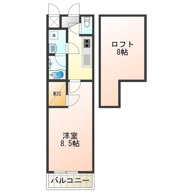 モンサント旭町の物件間取画像