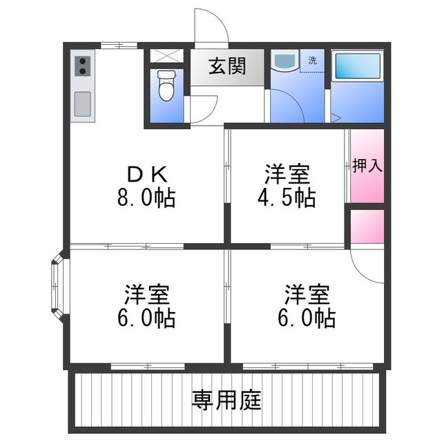 エルディムかわさきの物件間取画像