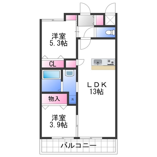 メゾンシュシュ大宮の物件間取画像