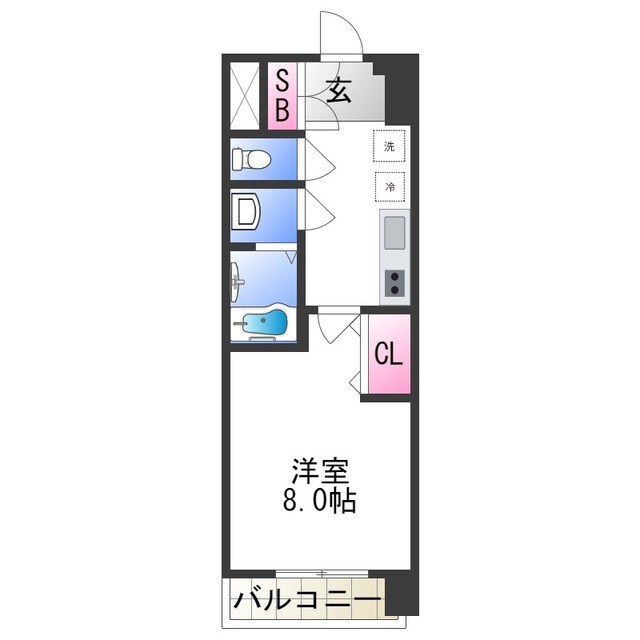 鶴橋駅 徒歩8分 9階の物件間取画像