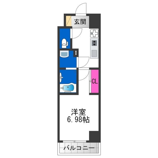 鶴橋駅 徒歩3分 9階の物件間取画像