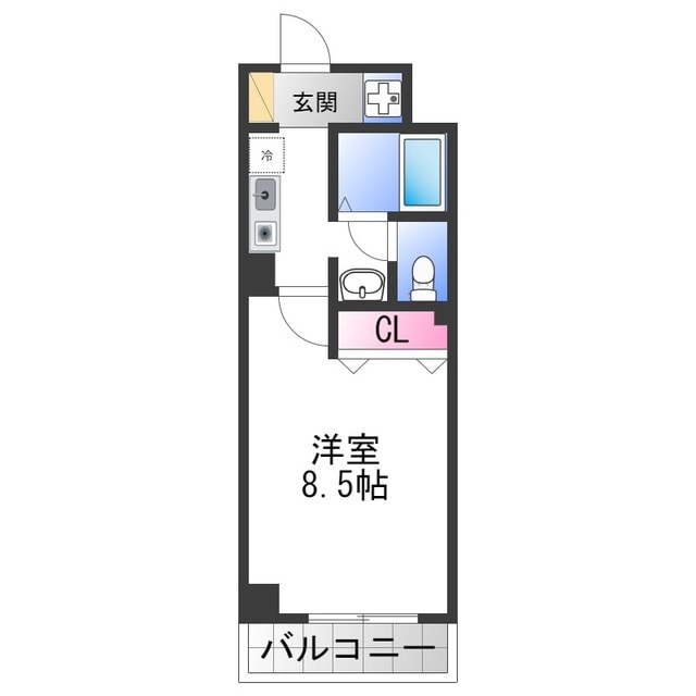 新深江駅 徒歩5分 9階の物件間取画像