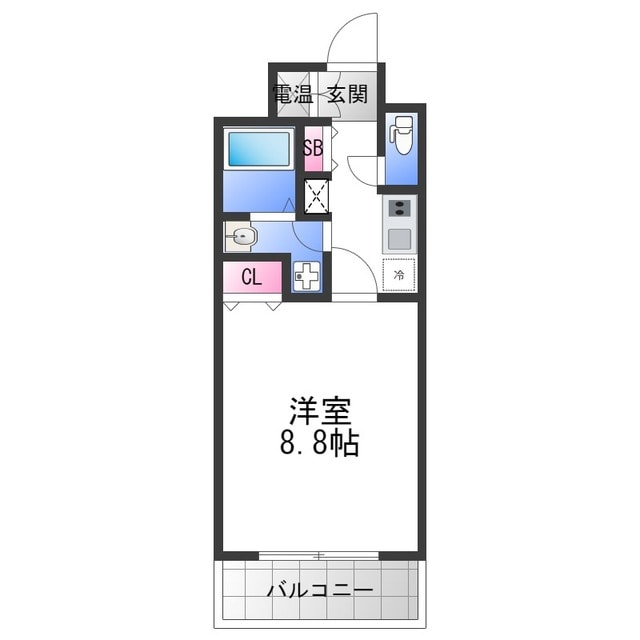 高井田駅 徒歩9分 8階の物件間取画像