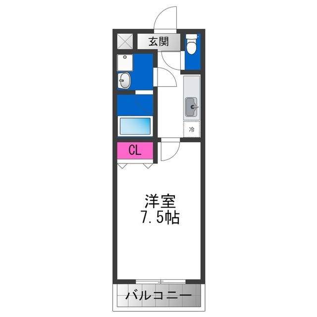 八戸ノ里駅 徒歩5分 2階の物件間取画像