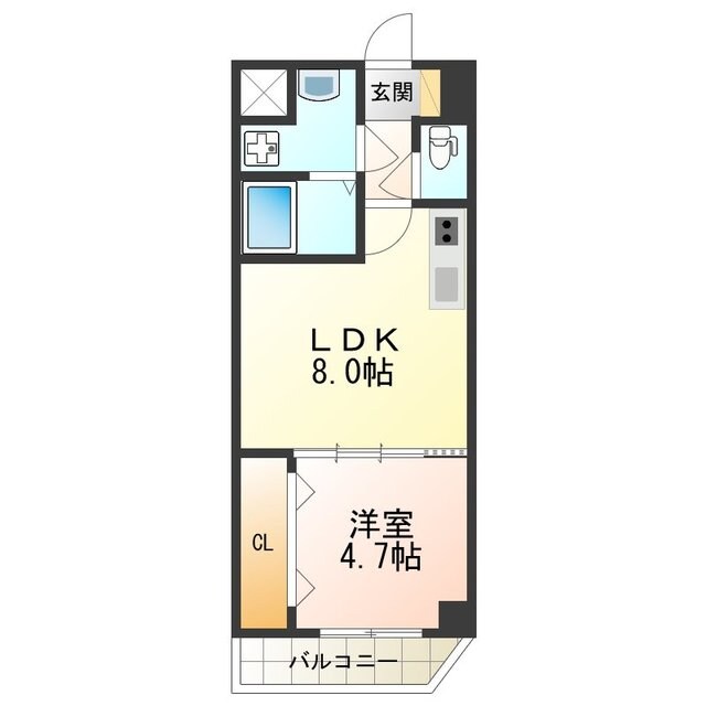 桃谷駅 徒歩13分 8階の物件間取画像