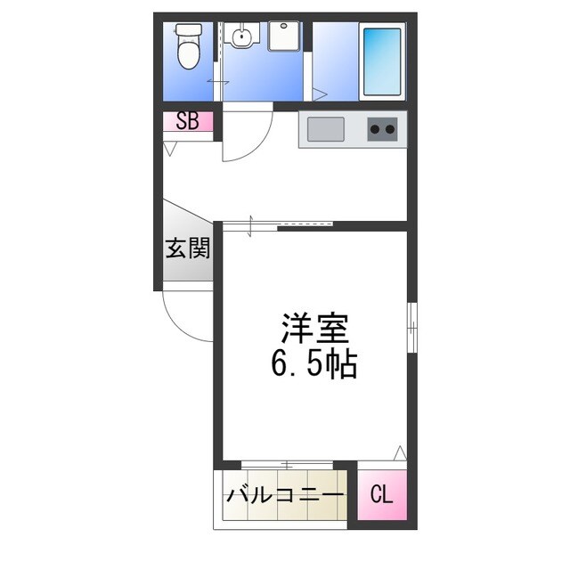 長田駅 徒歩3分 3階の物件間取画像