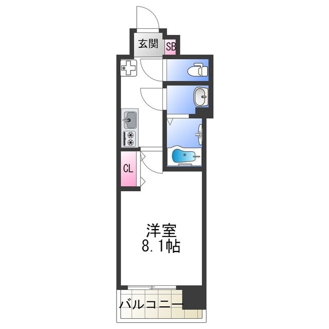 今里駅 徒歩7分 8階の物件間取画像