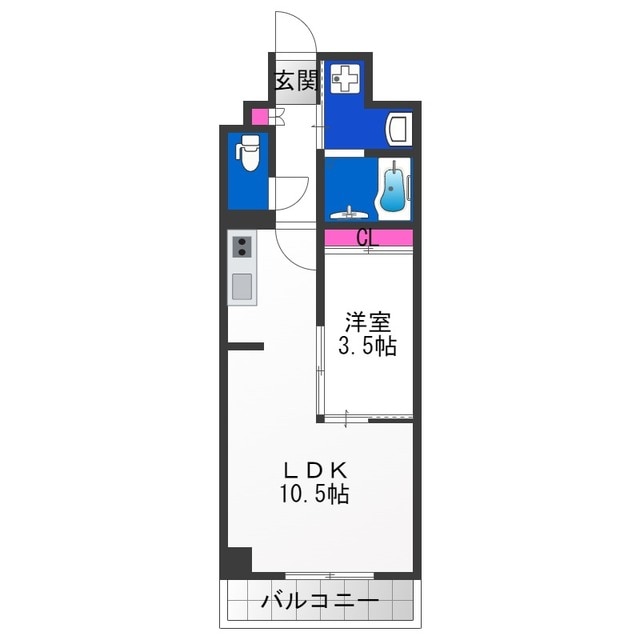 今里駅 徒歩7分 7階の物件間取画像