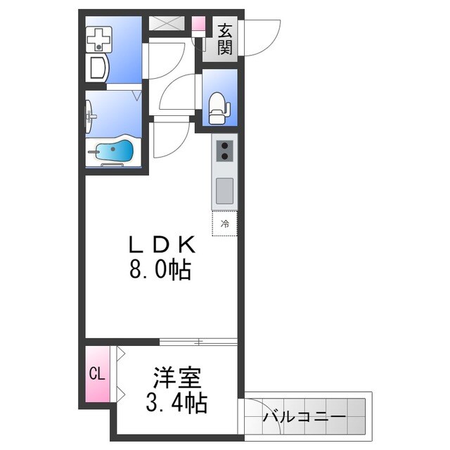 アバンティオ平野市町Ⅱの物件間取画像