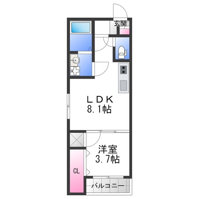 GRANDIR布施の物件間取画像