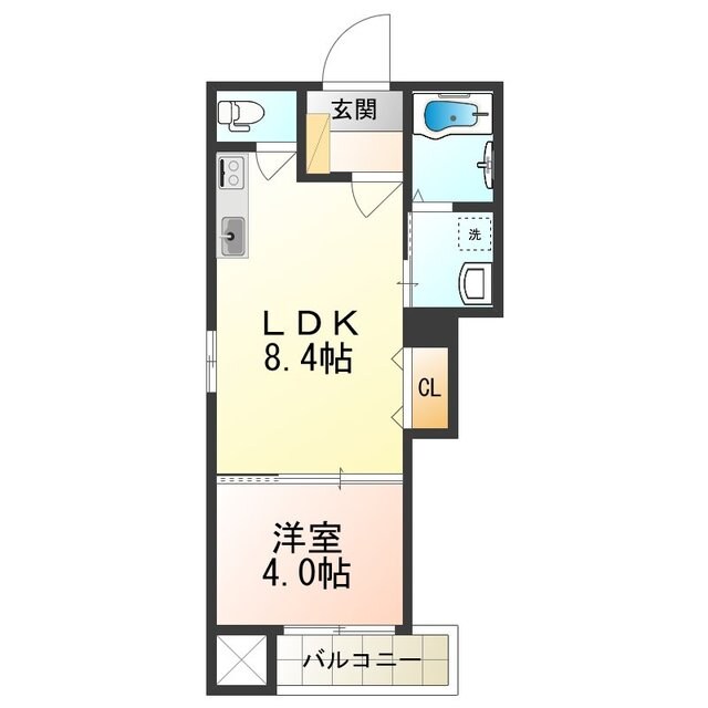 寺田町駅 徒歩12分 1階の物件間取画像