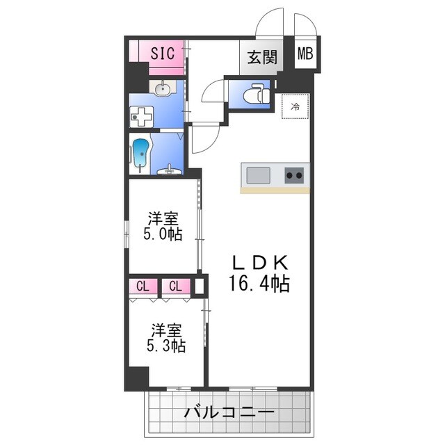 GLUCK MAISON F-SHINFUKAEⅩⅣの物件間取画像