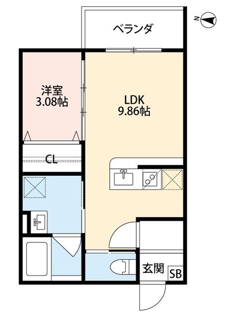 八戸ノ里駅 徒歩11分 2階の物件間取画像