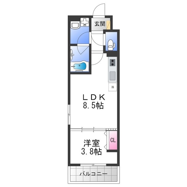 仮）東大阪市大蓮東1丁目AP　A棟の物件間取画像