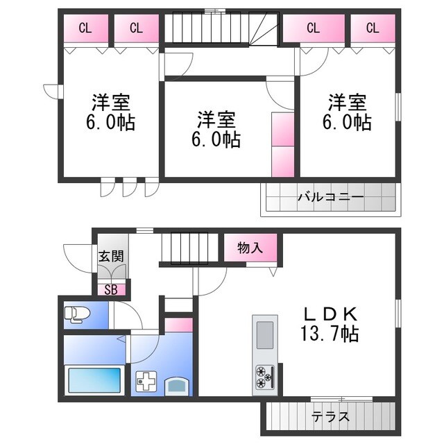 東大阪市足代2丁目計画の物件間取画像