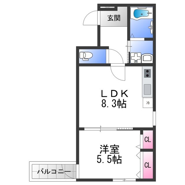 フジパレス城東東中浜Ⅱ番館の物件間取画像