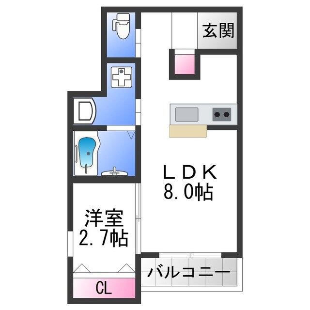 リアコート高井田中央WESTの物件間取画像