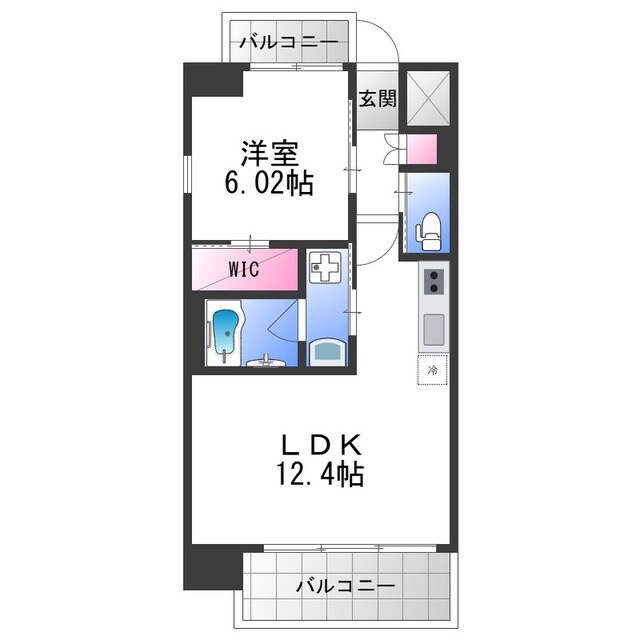 放出駅 徒歩8分 15階の物件間取画像