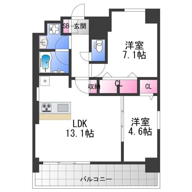 ブランシェ今里の物件間取画像