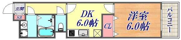 ラムール三宮の物件間取画像