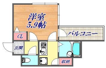 ロイヤルヒル神戸三ノ宮2の物件間取画像