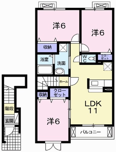 フェリア香呂Ａの物件間取画像