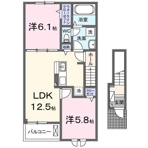 勝原区山戸アパートの物件間取画像