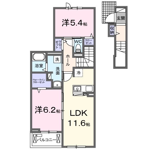 ロジュマンⅢの物件間取画像