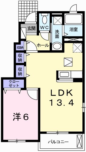 ハマナスⅡの物件間取画像