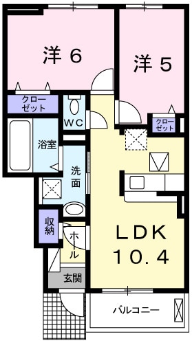 エスペランサ中仁野Ⅰの物件間取画像