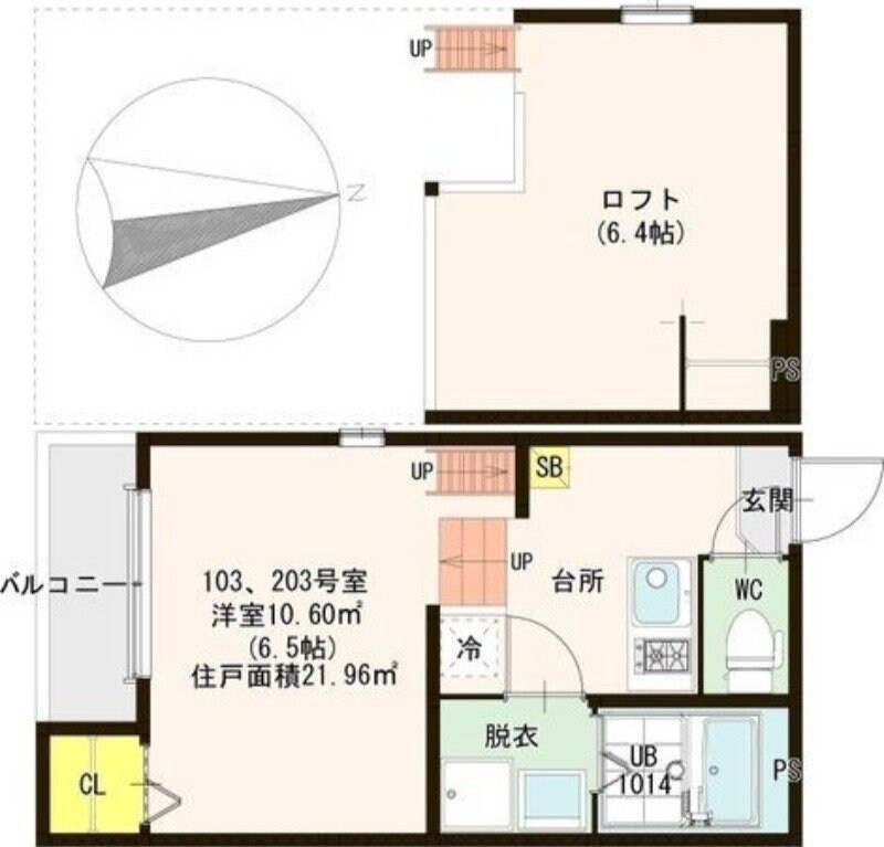 ハーモニーテラス横枕の物件間取画像