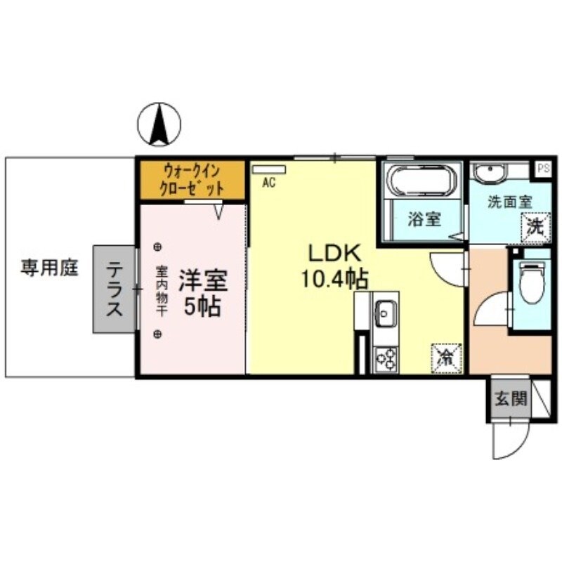 河内花園駅 徒歩5分 1階の物件間取画像