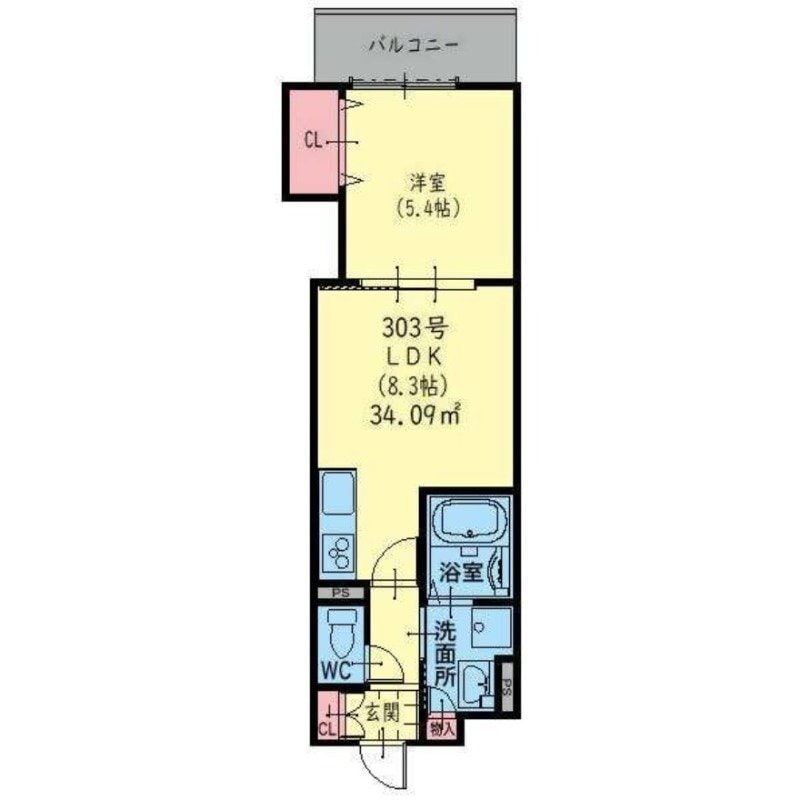 クリエオーレ鶴橋の物件間取画像