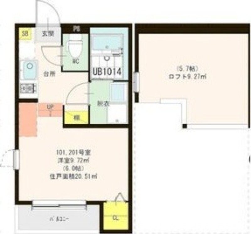 淀駅 徒歩7分 2階の物件間取画像