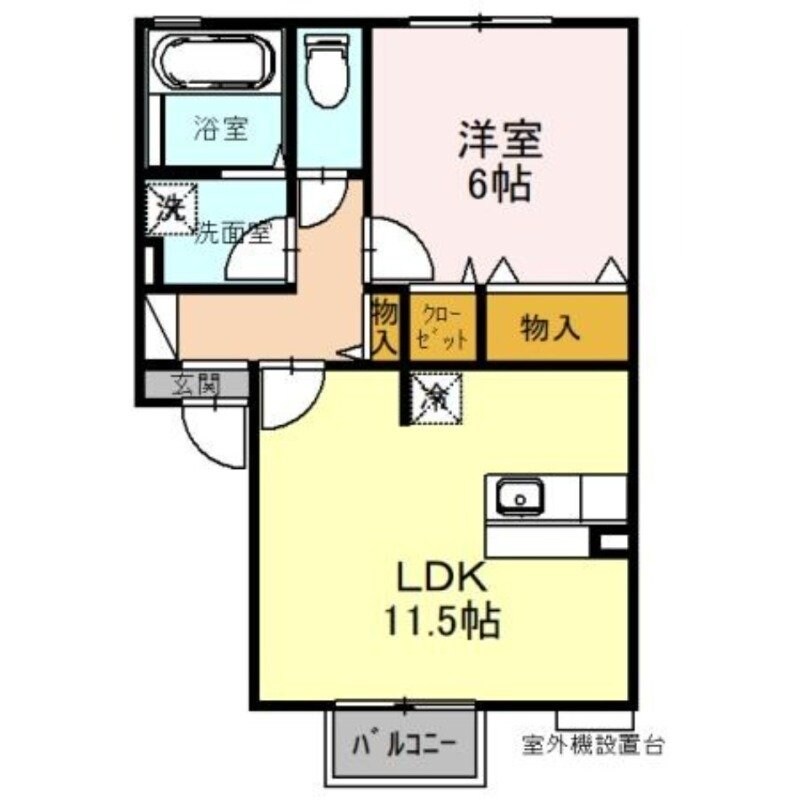 コンフォートくすは　Ａ棟の物件間取画像