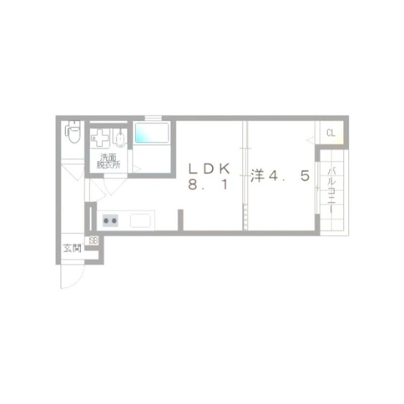 大阪府寝屋川市錦町アパート 1階の物件間取画像